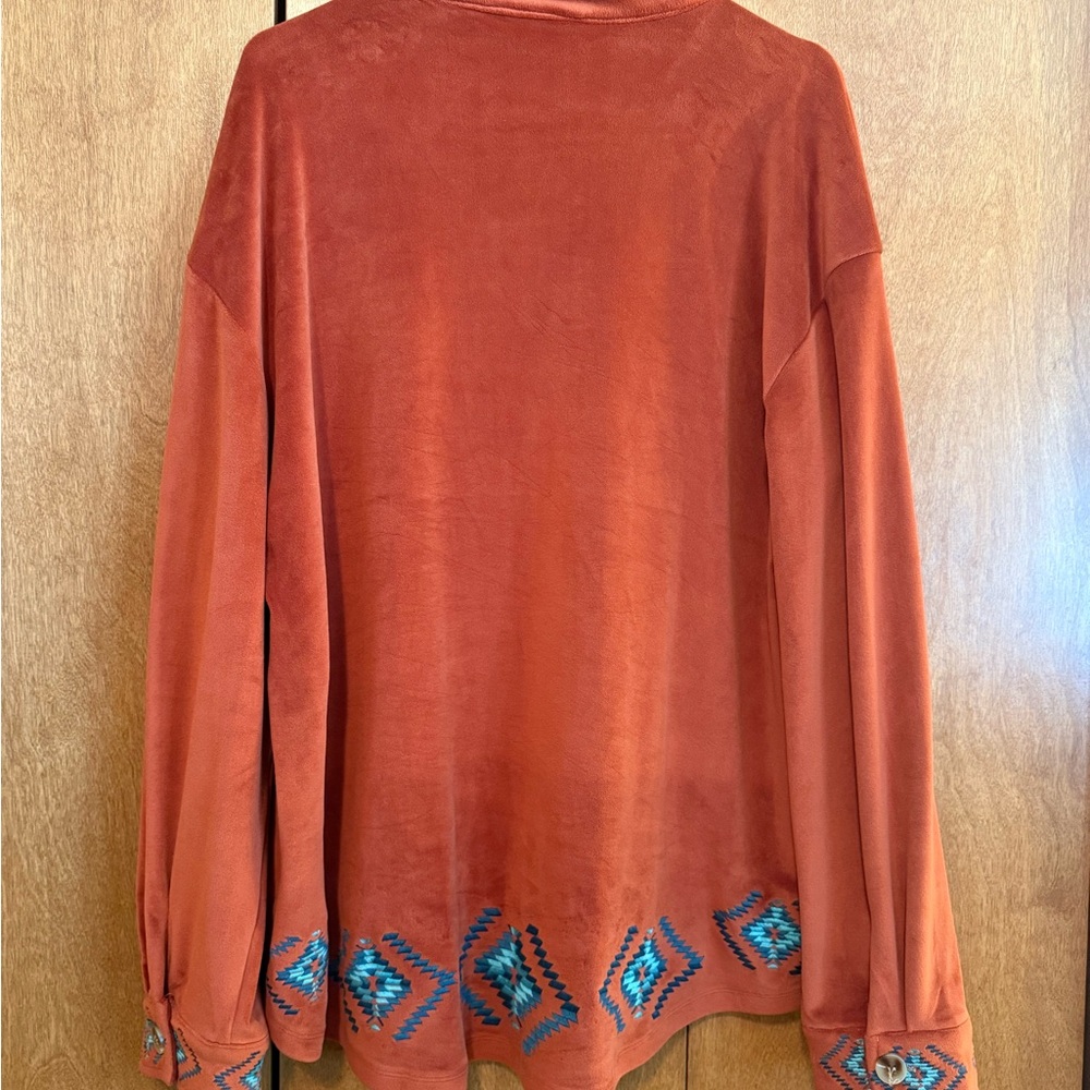 Women's Rust Button-Front Jacket With Embroidered… - image 4